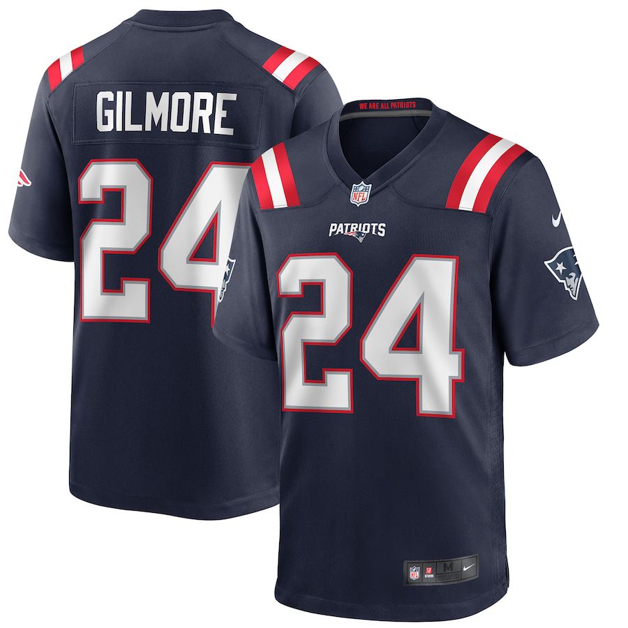 Men New England Patriots 24 Stephon Gilmore Nike Navy Game NFL Jersey